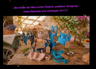 Handgehäkelte Glashalter